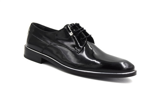 8035 Rugan Siyah Erkek Hakiki Deri Klasik Ayakkabı RUGAN SİYAH