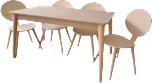 Masa-Sandalye 13578 RETRO Papel Tk Kayın kaplama sandalye Açılı Natüre HAM Elyapı