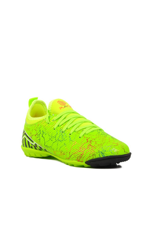 Neon Sarı Bağcıklı Bilekten Sarmalı Unisex Çocuk Futbol Ayakkabısı Halı Saha MK-241 F