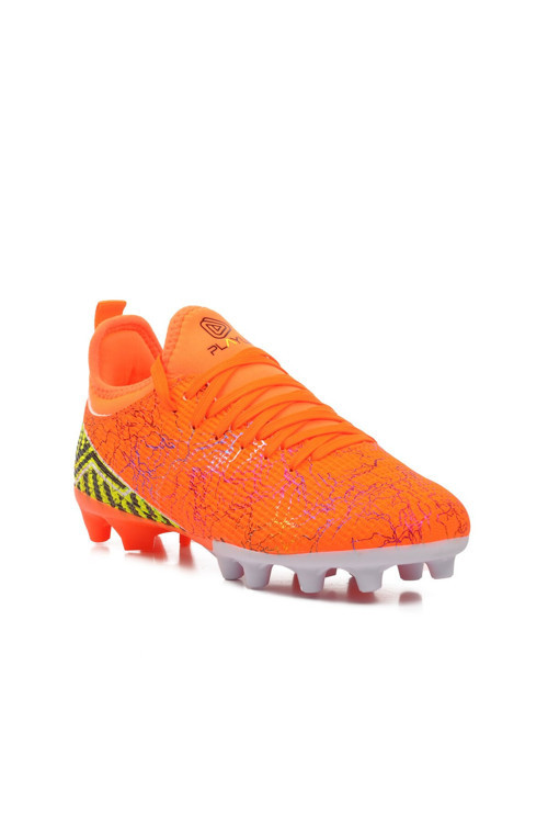 Turuncu Bağcıklı Bilekten Sarmalı Unisex Futbol Ayakkabısı Krampon MK-241 G