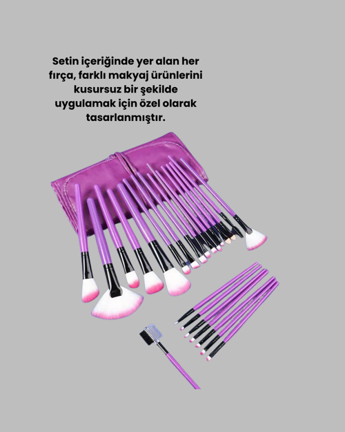Doğal Görünüm Sağlayan Yumuşak Kıllı 12 Parça Makyaj Fırça Seti Günlük ve Profesyonel K
