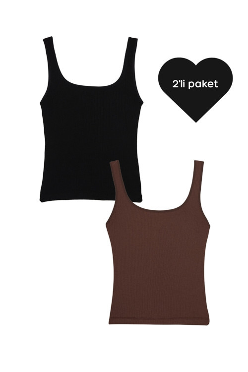 Atlet - 2'Li Paket - Siyah,Kahverengi