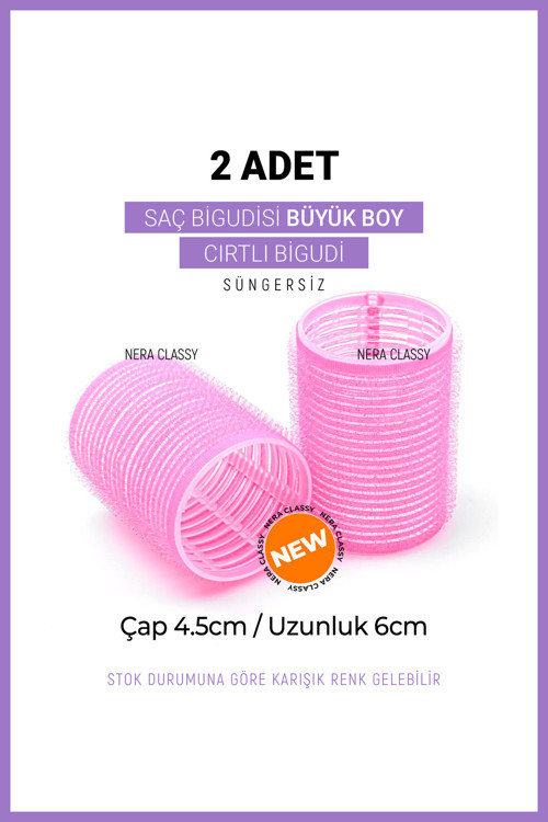 2 Adet Büyük Boy Cırtlı Saç Bigudi