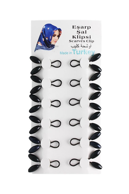 Eşarp Şal Klipsi Paket Siyah