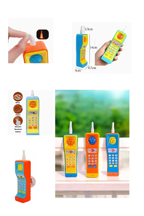 Sesli Işıklı Eğitici Telsiz Telefon 1 Adet 14 Cm