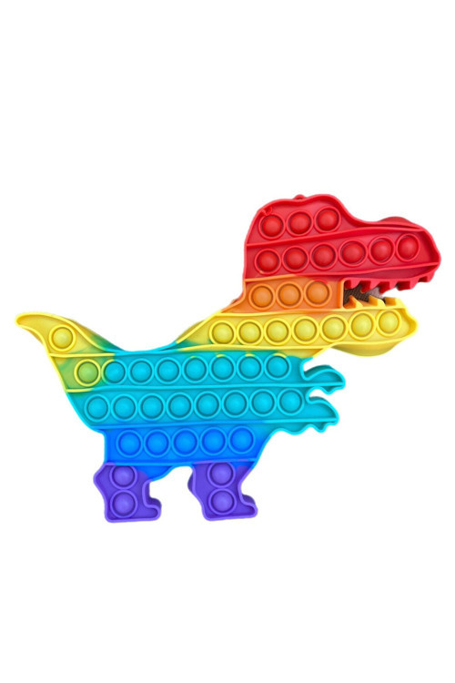 Pop It Push Bubble Fidget Popit Duyusal Dinozor Gökkuşağı Renkli 28 Cm