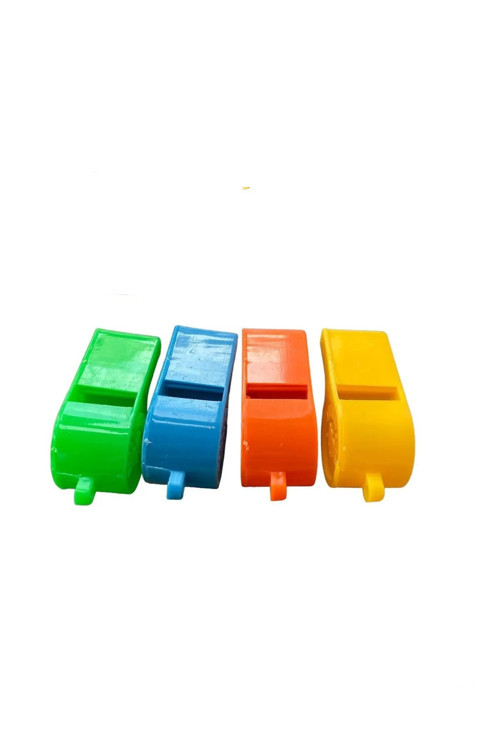 2 Adet Çocuk Plastik Renkli Düdük İpli