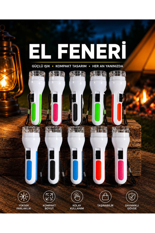 Anahtarlıklı Renkli Işıklı El Feneri Deney Feneri 9 Cm 4 Adet