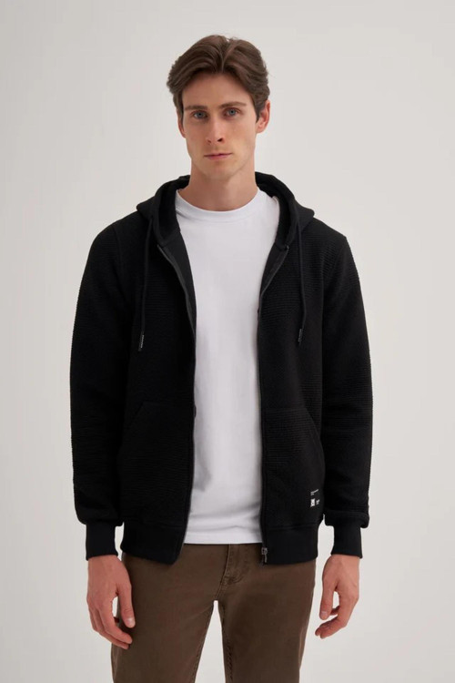 50350 Erkek Kapşonlu Yaka Sweatshirt Hırka