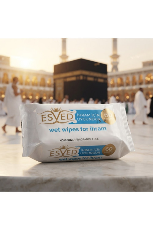 İhram İçin Kokusuz Islak Mendil 60Lı – Alkolsüz