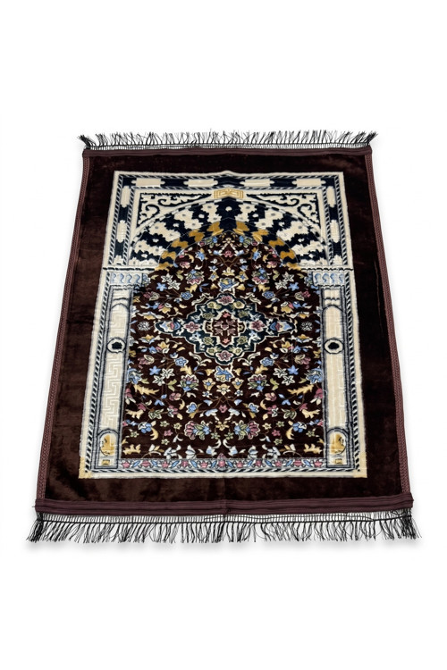 Peluş Seccade 80X120 Cm – Desenli Lüks Namaz Seccadesi