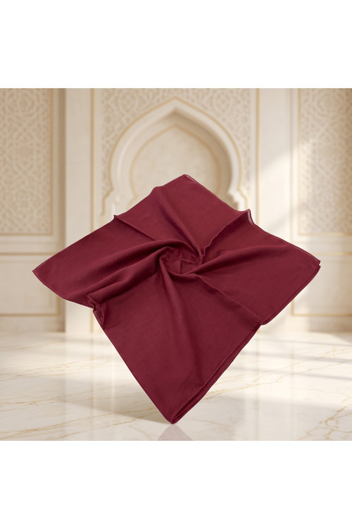 Düz Dikişli Yazma 100X100 Cm Bordo