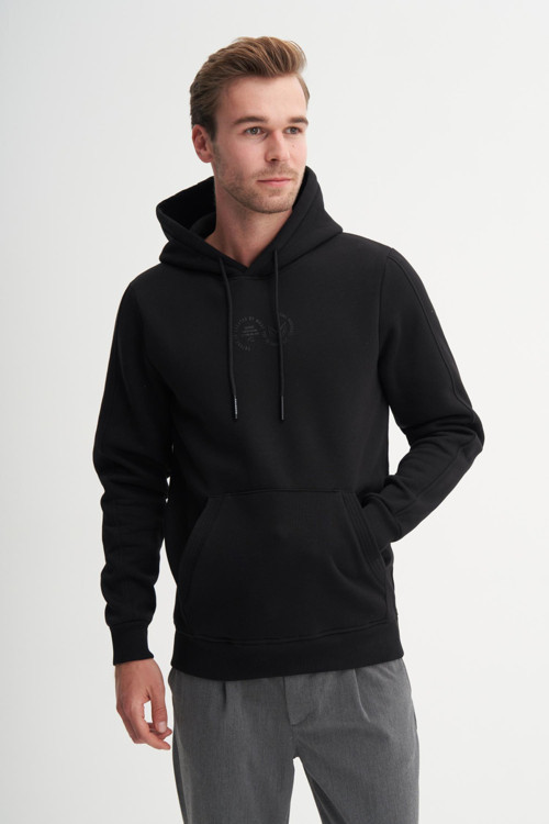 53605 Erkek Kapşonlu Yaka Sweatshirt