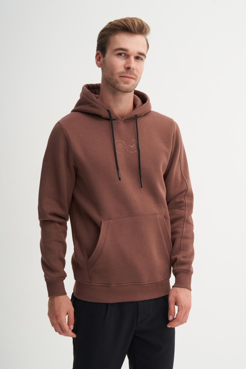 53605 Erkek Kapşonlu Yaka Sweatshirt