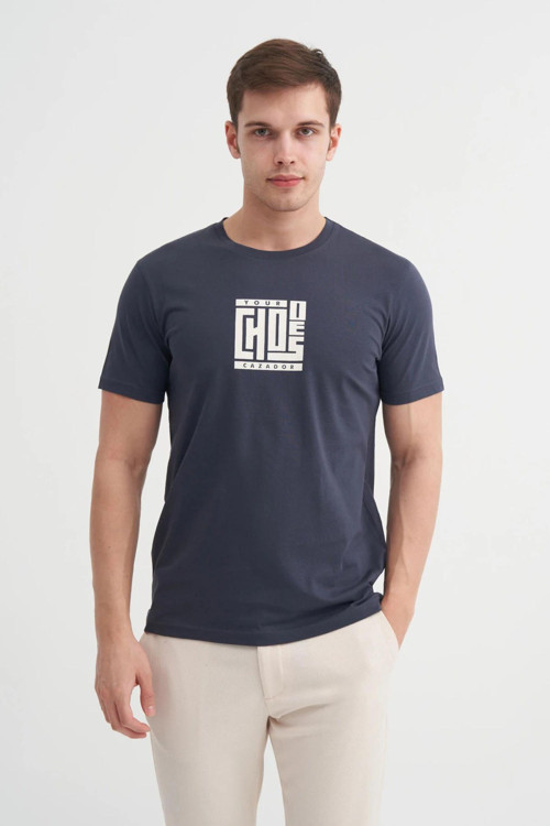 4165 Erkek Bisiklet Yaka T-Shirt