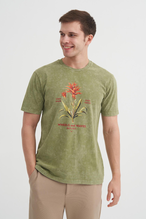 4046 Erkek Bisiklet Yaka T-Shirt