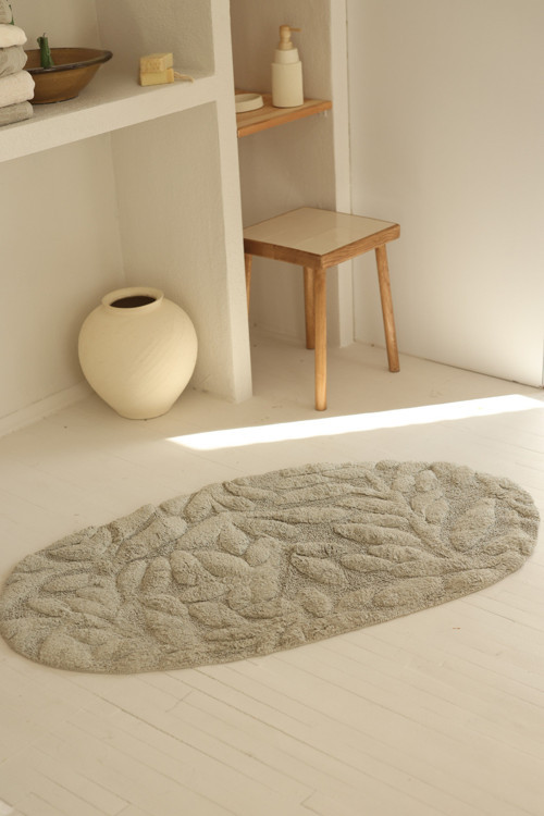 Allesi Tekli Banyo Paspası %100 Pamuk 65x115 Yeşil