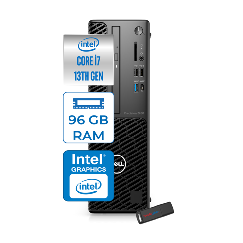 Tower Precision Sff 3460 Intel® Cores™ I7-13700 Vpro 96GB Ddr5 512GB SSD Intel® UHD Graphics 770 Freedos Small Form Factor Masaüstü Bilgisayar 210BCTUF32+ZETTAUSBBELLEK