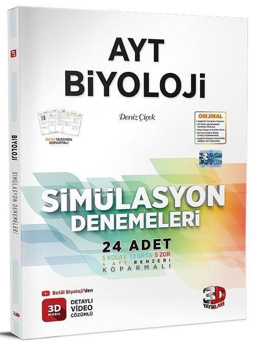 3D Yayınları YKS AYT Biyoloji Simülasyon 24 Deneme Video Çözümlü