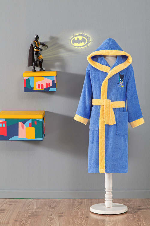 Batman Gotham City Lisanslı Kapüşonlu Çocuk Bornozu 5/6 Yaş
