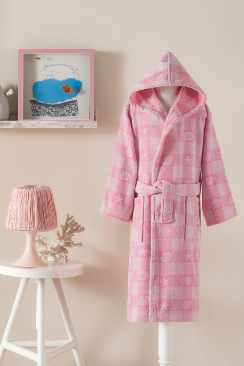 Shell Plaid Çocuk Bornoz Kdf