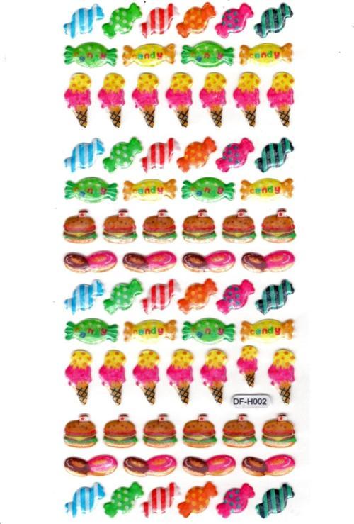 Işıltılı Sticker Kabartmalı Stiker Defter Planlayıcı Etiket (Dfh002)-18x9cm - Şeker Dondurma