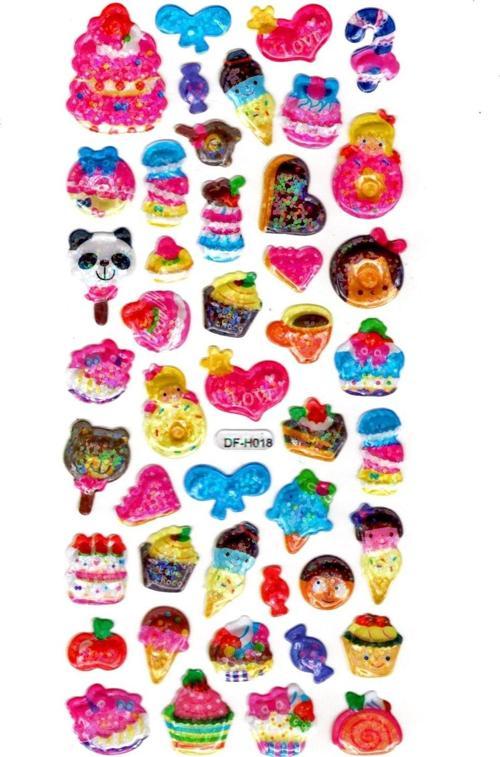 Işıltılı Sticker Kabartmalı Stiker Defter Planlayıcı Etiket (Dfh018)-18x9cm - Şeker Hayvan