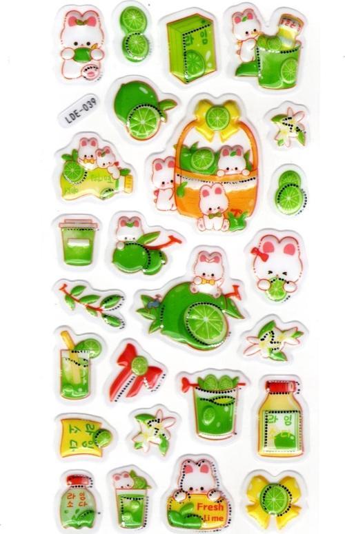 Sticker Kabartmalı Stiker Defter Planlayıcı Etiket (Lde003)-19x9cm - Tavşan ve Limon