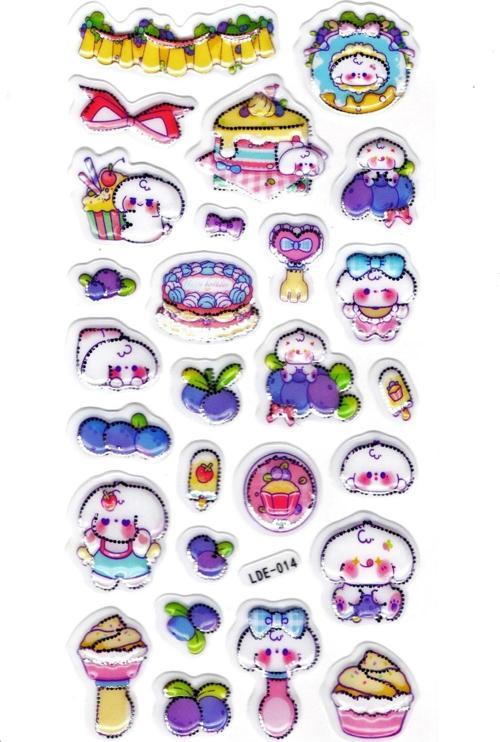 Sticker Kabartmalı Stiker Defter Planlayıcı Etiket (Lde014)-19x9cm - Tavşan Yabanmersini