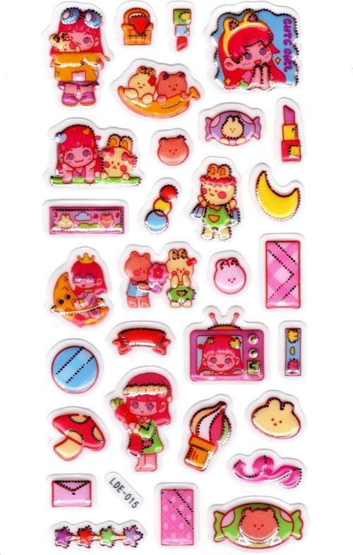 Sticker Kabartmalı Stiker Defter Planlayıcı Etiket (Lde015)-19x9cm - Tavşan ve Kız