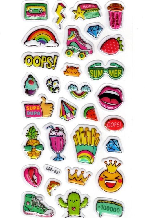Sticker Kabartmalı Stiker Defter Planlayıcı Etiket (Lde031)-19x9cm - Yaz Summer