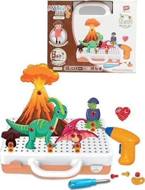 Eğitici 3D Dinazor Matkap Seti Söktak Dinazorlar 3D Oyuncak Seti - Matkap Oyuncak - Eğitici Oyuncak
