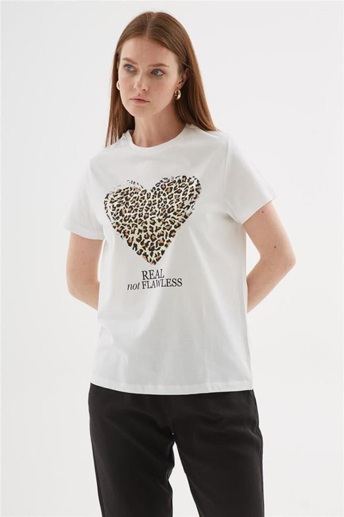 25Y0406K1 Kadın Baskılı T-Shirt