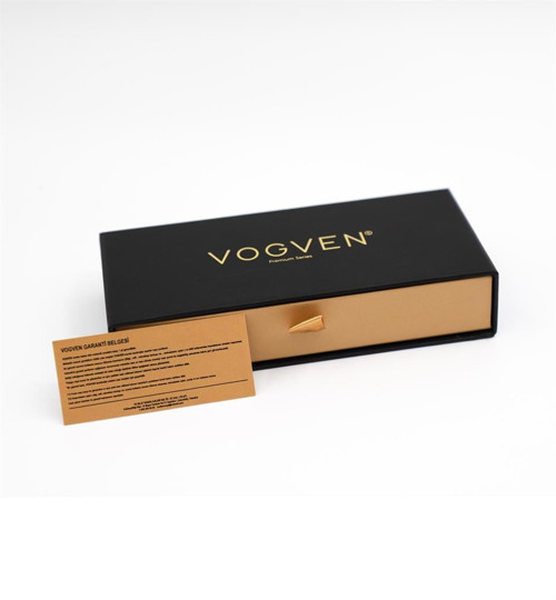 Vogven Marka İsme Özel Gold Detaylı Roller ve Tükenmez Kalem Seti