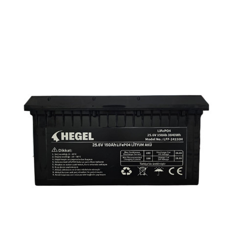 LİFEPO4 LİTYUM AKÜ 25.6V 150AH 3840Wh BLUETOOTH'LU