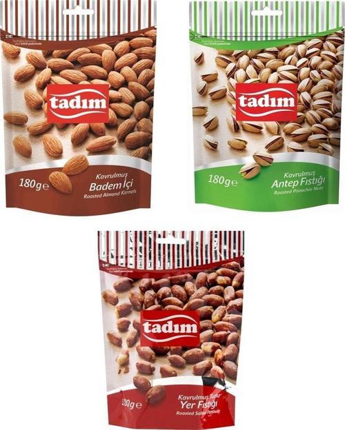 Badem-Antep Fıstığı-Yer Fıstığı 180 gr 3 lü Karma Paket