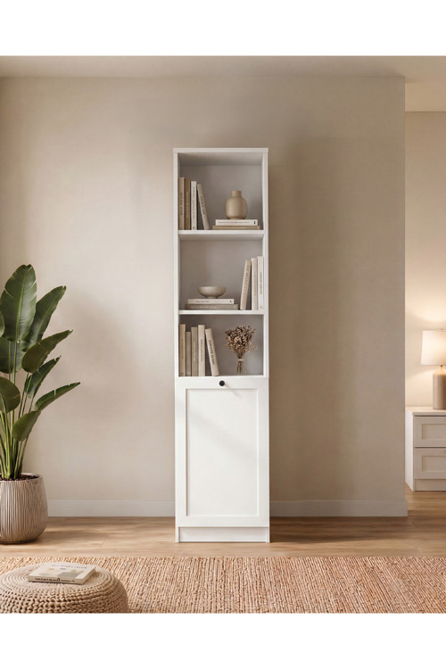 Terra Kitaplık 40x173x31 cm Beyaz - Modern Tasarım