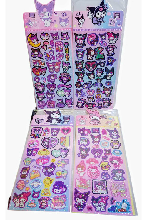 Kuromi Pırıltılı Stickers Seti 4 Lü Set