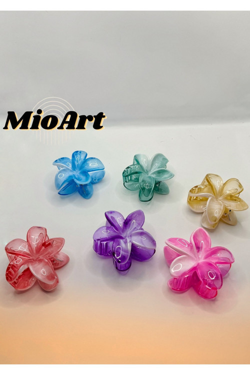 Aloha Hibiscus Çiçek Lotus Mandal Saç Tokası 6 Adet Özel Renkler