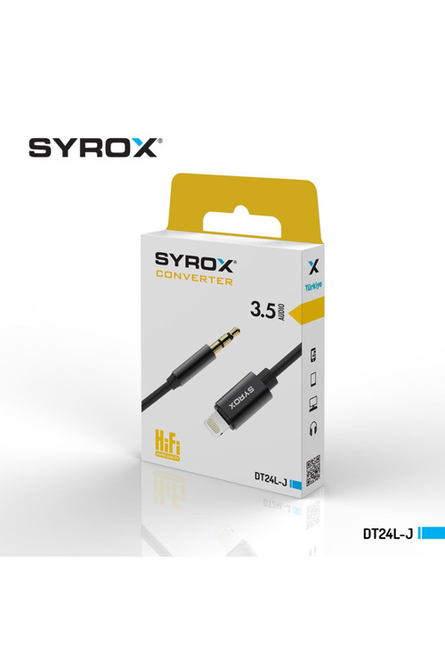 Syrox Lightning To 3.5Mm Jack Aux Çevirici, Teyp Dönüştürücü Aparatı