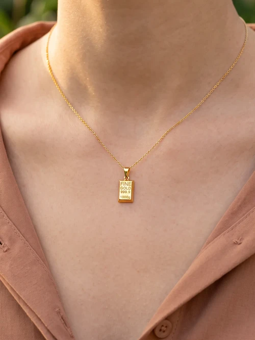 8 Ayar Gold Külçe Kolye