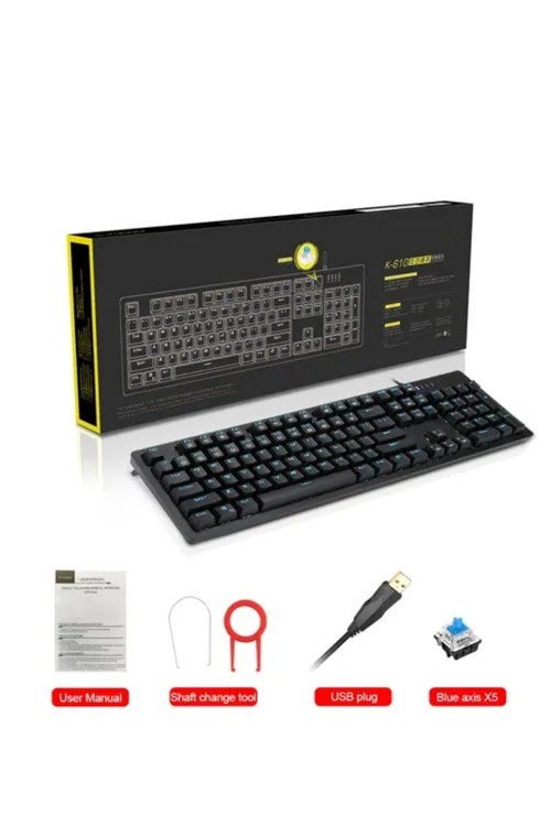 K610 Mekanik Klavye Yanlar Rainbow Arka Işık Mavi Outemu Blue Switch Klavye