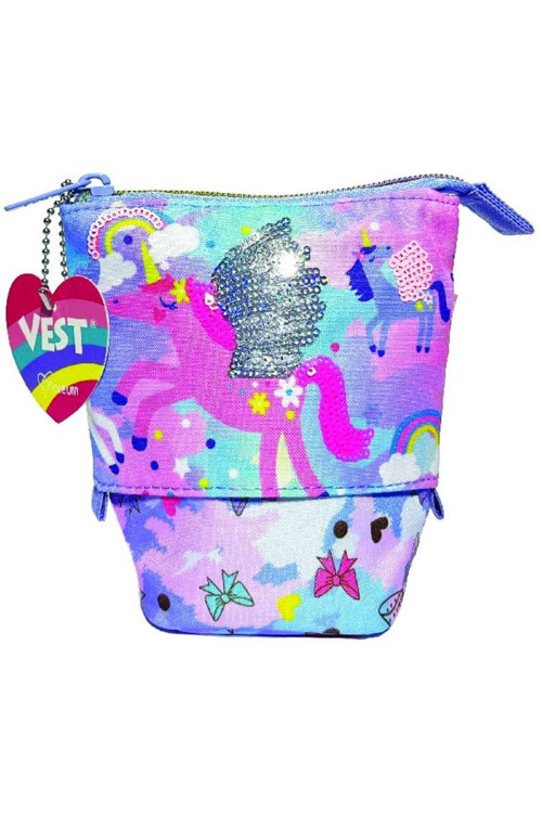 Kanatlı Mor Unicorn Ayarlanabilir Kalem Çantası