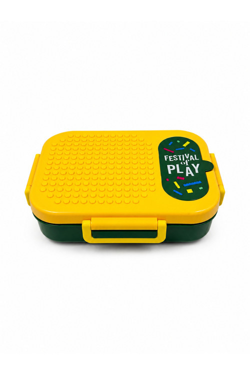Tek Katlı 2 Bölmeli Lego Çelik Beslenme Kutusu 600Ml Sarı