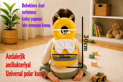 Teknor Bebek Kafa Koruma Yastığı Arı Model 20x30 Ebat Sarı-gri