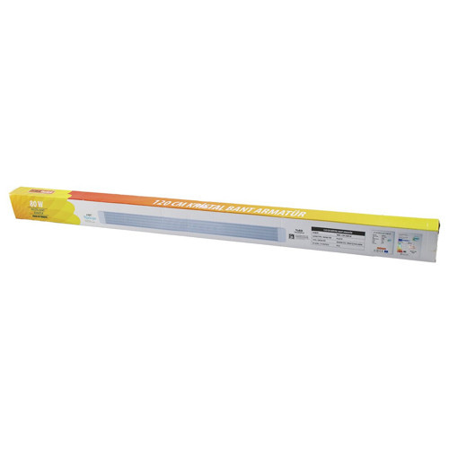 NİSALUCE EAMP-107 2 PCS 80W 120CM KRİSTAL BANT ARMATÜR BEYAZ=6500K ALÜMİNYUM KAPAK IP20 - Y BAĞLANTI