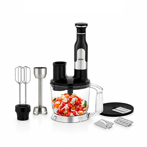 2HIZ AYAR - PASLANMAZ ÇELİK BIÇAK EL MULTİ BLENDER SETİ 2 LT HAZNELİ SHB-7534 (5264)