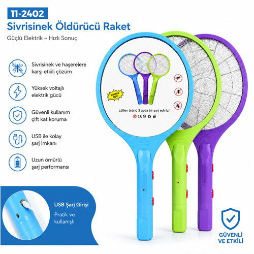 RENKLİ RAKET MODELİ ELEKTRONİK SİNEK ÖLDÜRÜCÜ CIZ MAKİNE HERHANGİ BİR RENK GÖNDERİLİR (5264)