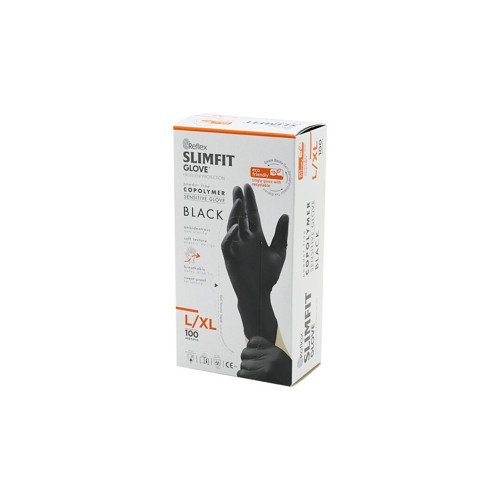 REFLEX SLİMFİT GLOVE KOD-031 L-XL SİYAH PUDRASIZ MUAYENE ELDİVEN 100LÜ (5264)