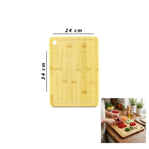 24X34X1.8CM AHŞAP BAMBU KESİM PANOSU - KESME TAHTASI (5264)
